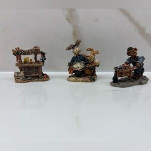 3 Vintage Boyd Town Village Bears Timmy Ray Pearl & Earl Emily’s Enterprise